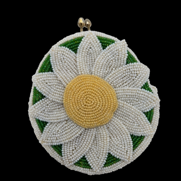 DeLill Handbags - MCM Vintage DeLill Beaded Sunflower Coin Purse Change Purse